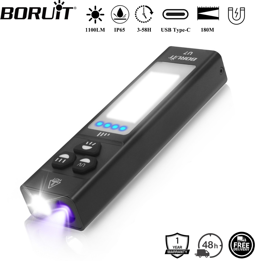 Renewable Energy Sources - BORUiT U7 UV-LED-EDC-Taschenlampe, 1100 lm, Typ
