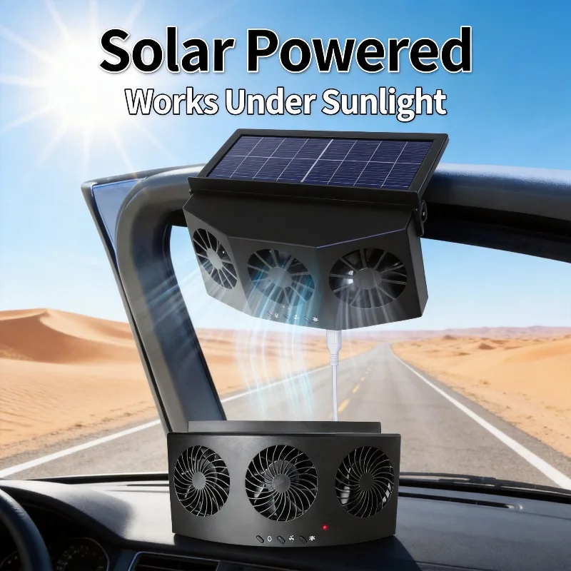 Renewable Energy Fan - USB Solar Aufladbarer Auto-Abluftventilator mit 3