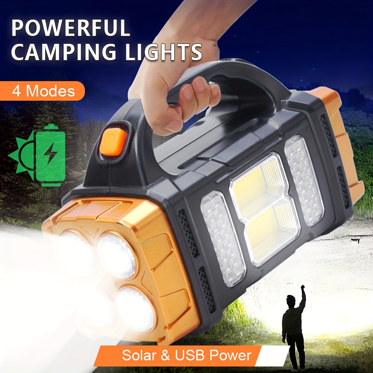 Renewable Energy Sources - Neue verbesserte wiederaufladbare Hochleistungs-Solar-LED-Taschenlampe mit Powerbank,