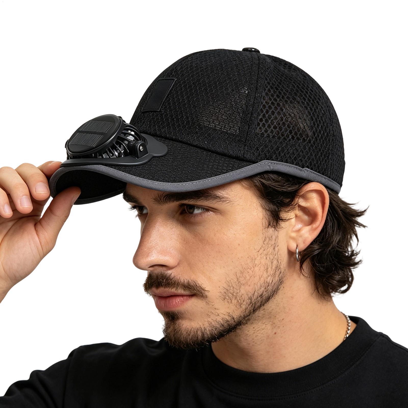 Renewable Energy Fan - USB-Aufladbare Solar-Kühlkappe Outdoor-Baseballmütze mit Eingebautem Lüfter