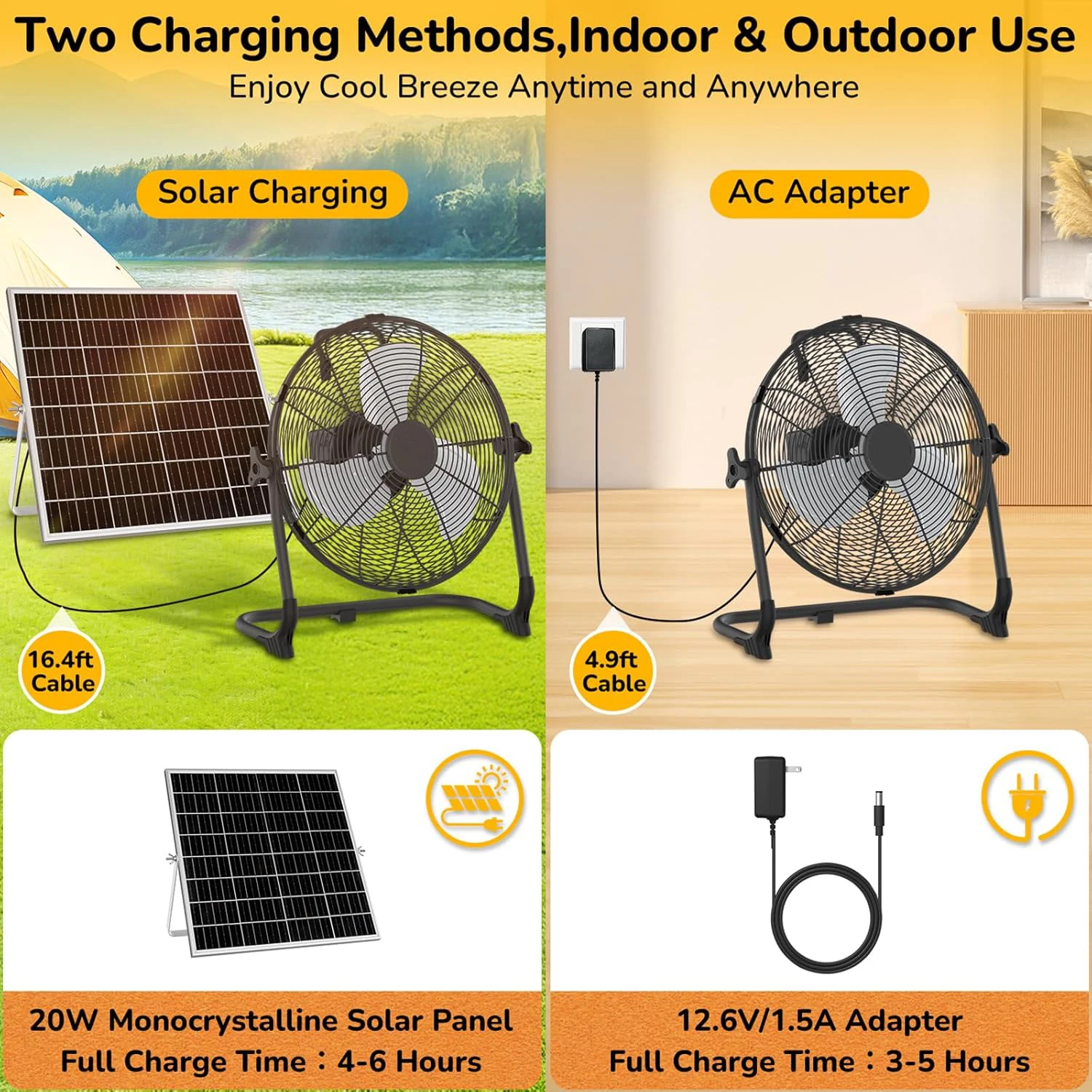 12-Zoll Tragbarer Solar-Standv – Renewable Energy Fan Bewertung und Preis